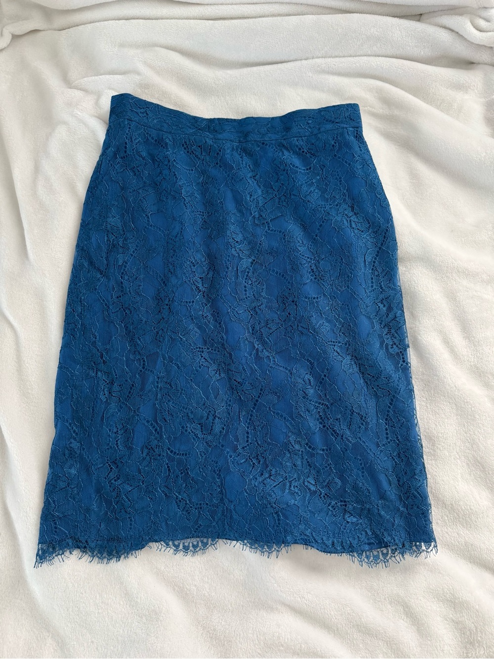 Emilio Pucci Teal Blue Lace Midi Skirt